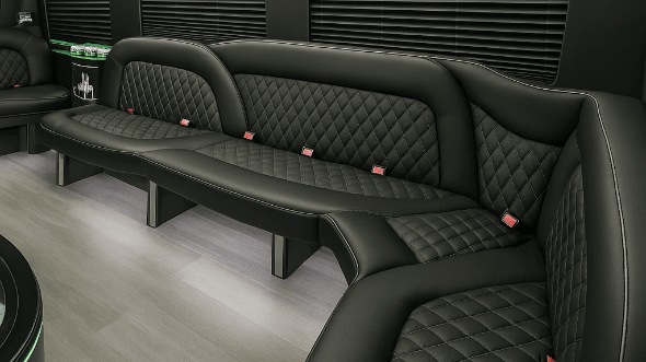 Interior of Parkville Party Bus Company's 14 Passenger Sprinter Limousine in Parkville
