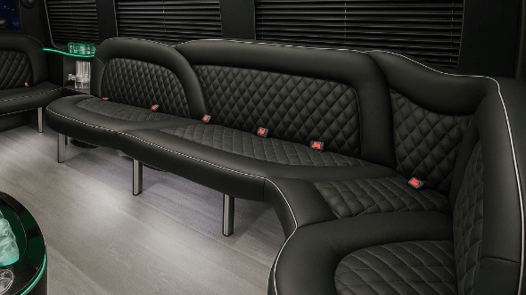 Interior of North Bethesda Party Bus Company's 15 Passenger Party Bus in North Bethesda