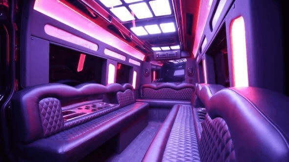 Interior of Perry Hall Party Bus Company's 15 Passenger Party Bus in Perry Hall