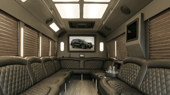 Interior of Dundalk Party Bus Company's 20 Passenger Party Bus in Dundalk