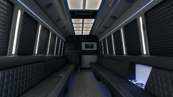 Interior of Carney Party Bus Company's 25 Passenger Party Bus in Carney