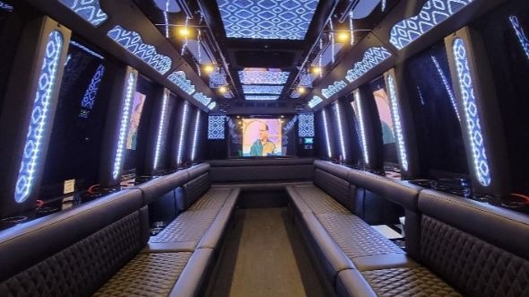 Interior of Carney Party Bus Company's 28 Passenger Party Bus in Carney