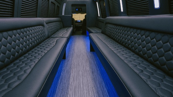 Interior of Pasadena Party Bus Company's 28 Passenger Party Bus in Pasadena