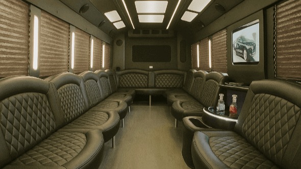 Interior of Crofton Party Bus Company's 30 Passenger Party Bus in Crofton
