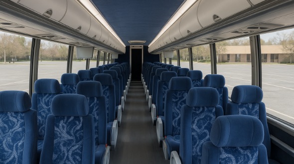Interior of Maryland Party Bus Company's 44 Passenger Charter Bus in Maryland
