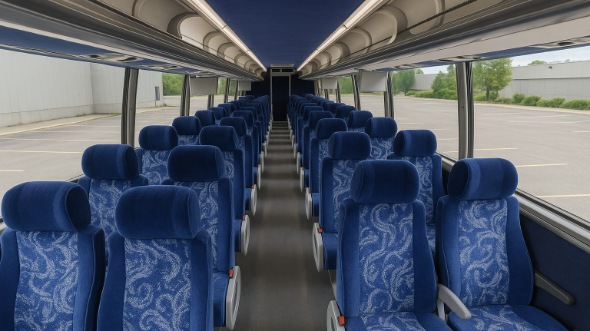 Interior of Maryland Party Bus Company's 45 Passenger Charter Bus in Maryland