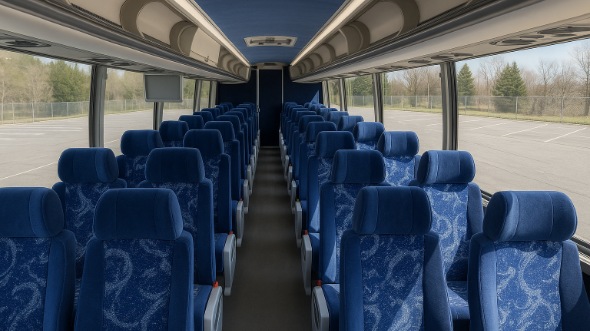 Interior of Maryland Party Bus Company's 46 Passenger Charter Bus in Maryland