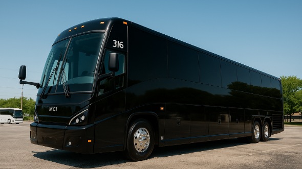 Exterior of Maryland Party Bus Company's 46 Passenger Charter Bus in Maryland