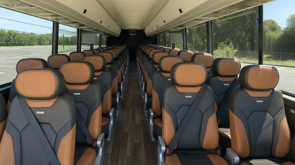 Interior of Maryland Party Bus Company's 47 Passenger Charter Bus in Maryland