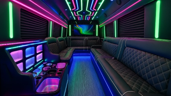 Interior of Middle River Party Bus Company's 50 Passenger Party Bus in Middle River