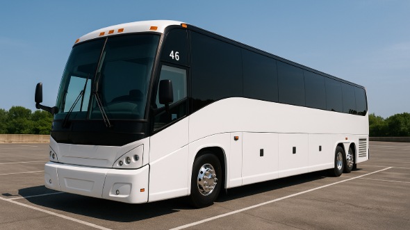 Exterior of Maryland Party Bus Company's 56 Passenger Charter Bus in Maryland