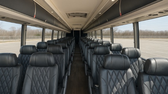 Interior of Maryland Party Bus Company's ADA Charter Bus in Maryland