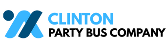 clinton party bus company logo
