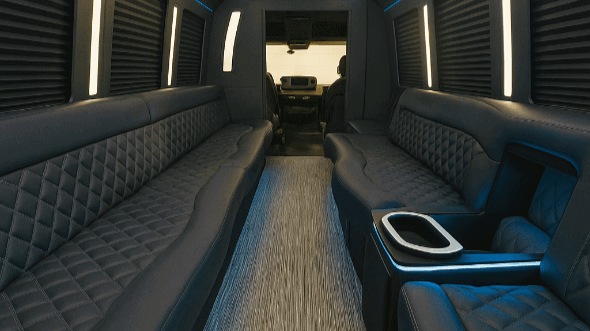 Maryland 28 passenger party bus interior